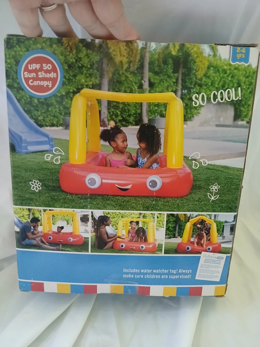 Little Tikes Cozy Coupe Canopy Inflatable Pool w/ Sunshade 35 Gal 44x39.3in